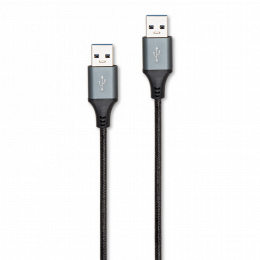 CORDON USB 2.0 A/A M/M NYLON NOIR 2M