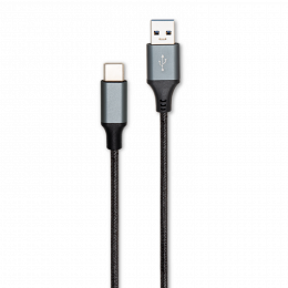Cordon USB 2.0 A/C M/M nylon noir 1m - GMRAINFO1009