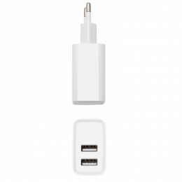 Chargeur secteur x2USB 3.4a smart ic blanc